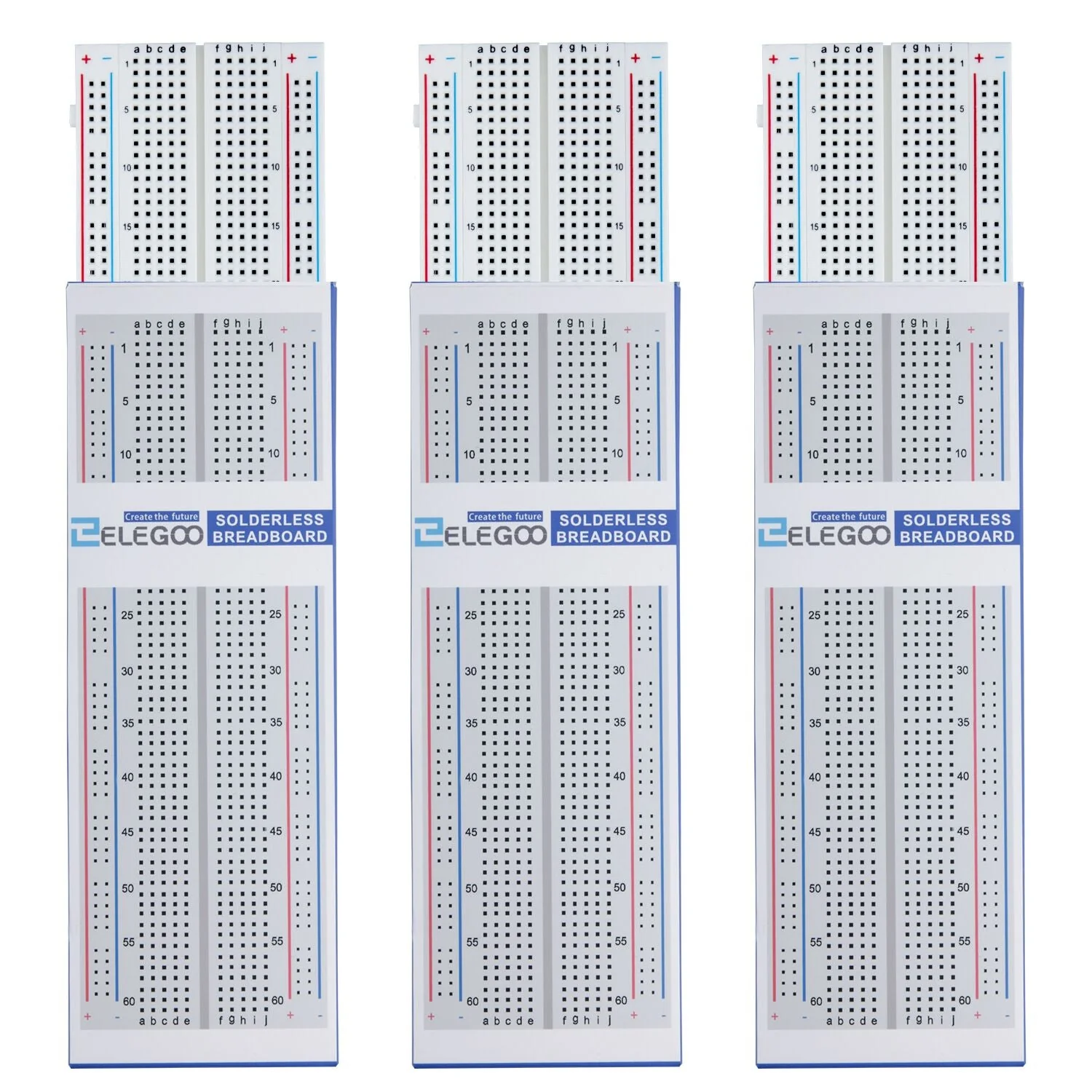 Breadboard 830 Point Solderless Prototype PCB Board Kit (3pcs) | ELEGOO EU
